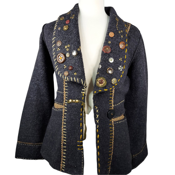 Dick & Jayne Handcrafted Wool Blend Women's Coat Jacket Size L - Picture 4 of 8